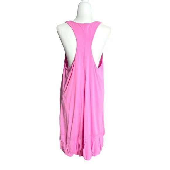 Anthropologie Daily Practice Bubble-Hem tank Dress Size M barbie pink - Picture 9 of 10